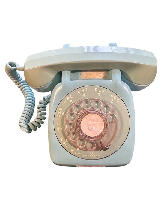 GTE General Telephone Company of California Other - Vintage 1973 Aqua Blue Rotary Dial Telephone By GTE General Telephone Co. Of Cal